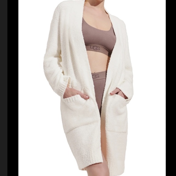 NWT UGG kallie Soft Cream white open front Cardigan size XL - Picture 3 of 13